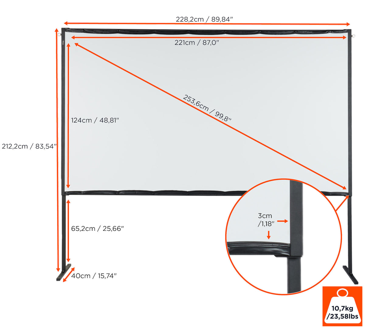 celexon Basic Line Mobile Folding Frame Screen