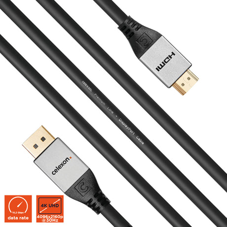 celexon DisplayPort to HDMI cable 4K - Professional Line