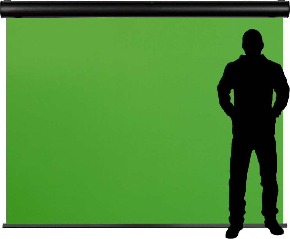 celexon Electric Chroma Key Green Screen - ideal large background for high-quality video content, online training or webcam meetings