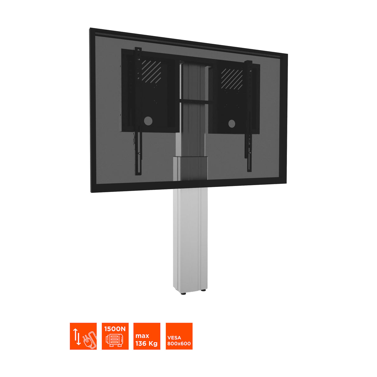 celexon Expert electric height adjustable display stand Adjust-4275WS with wall mounting