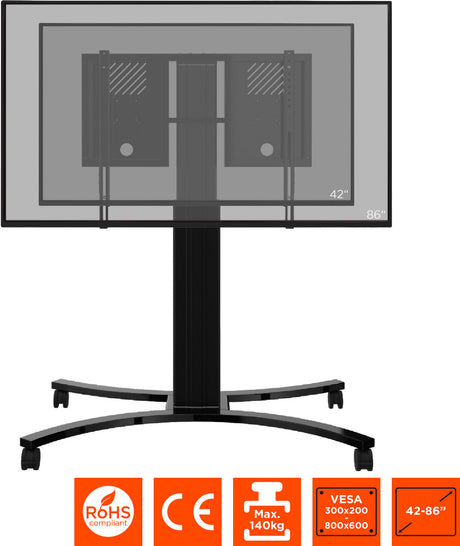 celexon Expert electric height adjustable display trolley Adjust-4286MB