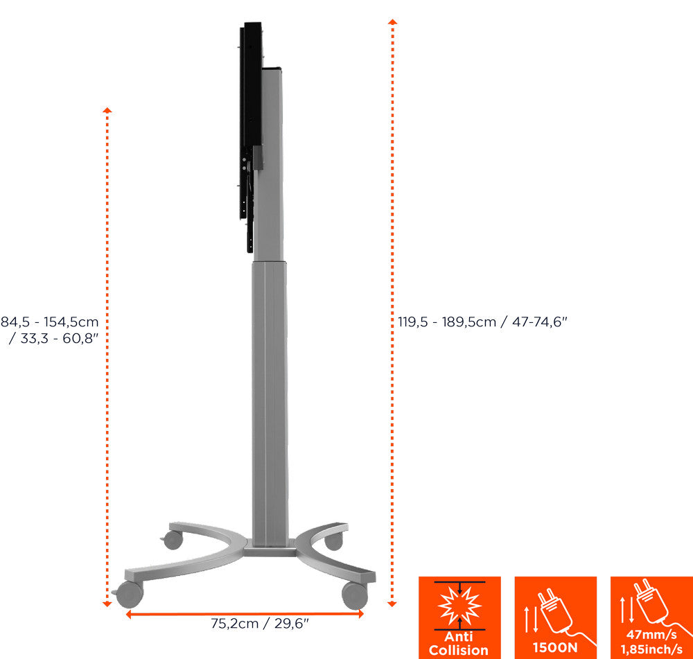 celexon Expert electric height adjustable display trolley Adjust-4286MS