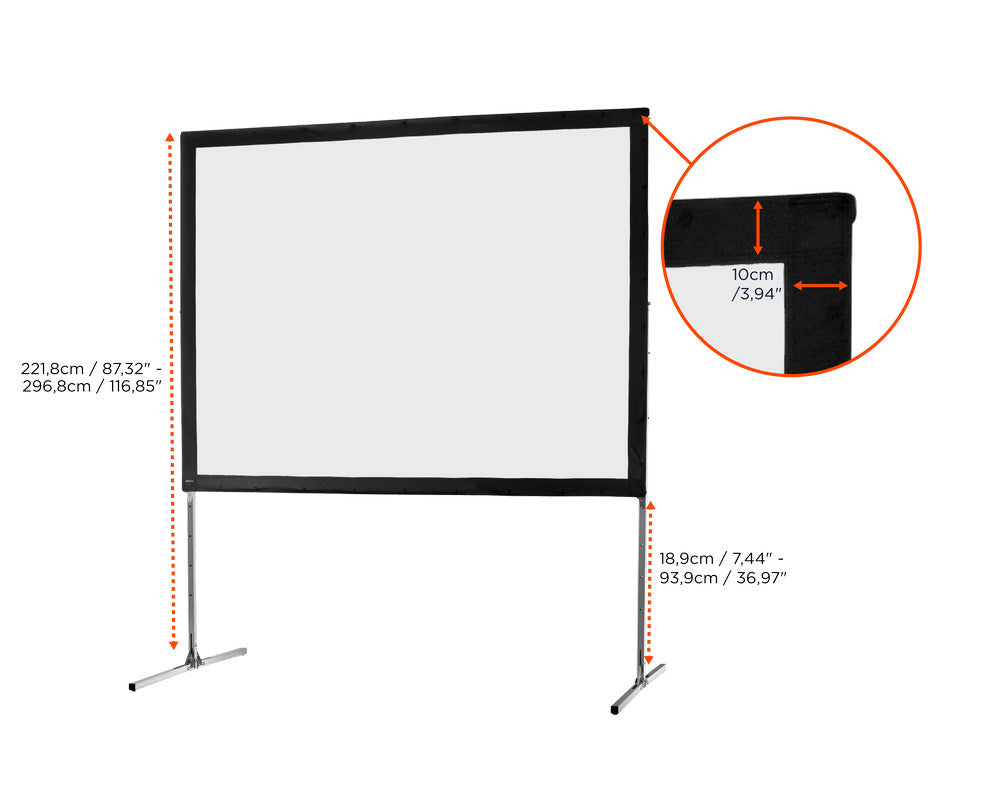celexon Folding Frame Projector screen Mobile Expert, front projection