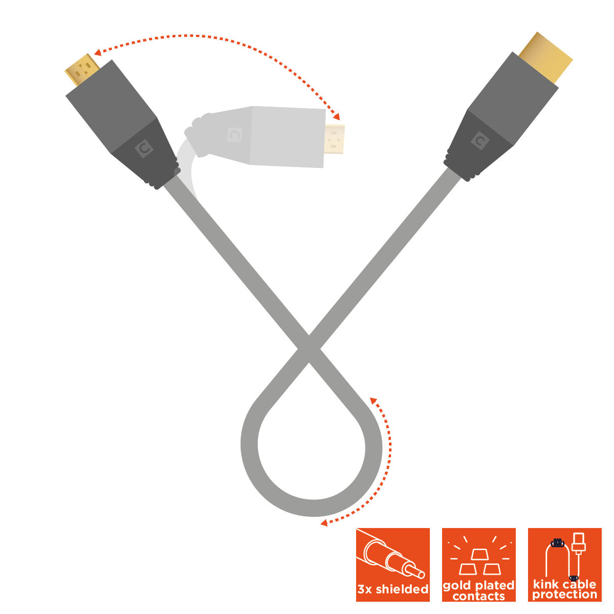 celexon HDMI to Micro HDMI Cable with Ethernet - 2.0a/b 4K - Professional Line