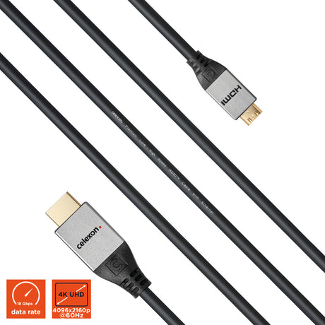 celexon HDMI to Mini HDMI Cable with Ethernet - 2.0a/b 4K - Professional Line