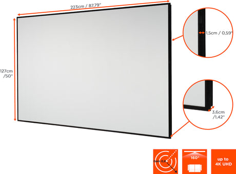 celexon HomeCinema High Contrast Frame Projector Screen - Dynamic Slate ALR