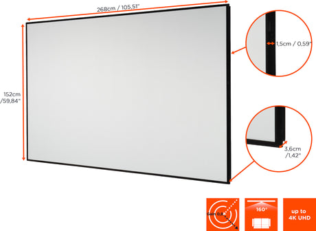 celexon HomeCinema High Contrast Frame Projector Screen - Dynamic Slate ALR