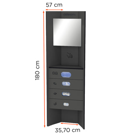 celexon Hygiene station 180 all-in (disinfection / masks / gloves / cloths / surface cleaners) - anthracite