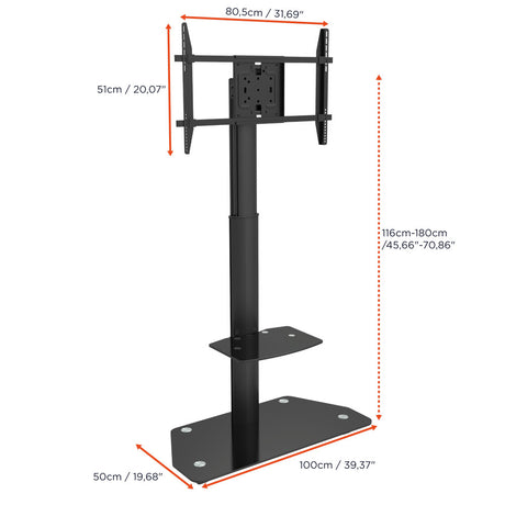 celexon Professional height-adjustable display trolley Adjust-3270MP Portrait