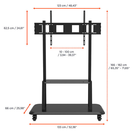 celexon Professional height adjustable display trolley Adjust-55120MP