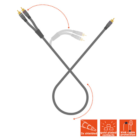 celexon RCA to 2x RCA audio cable - Professional Line