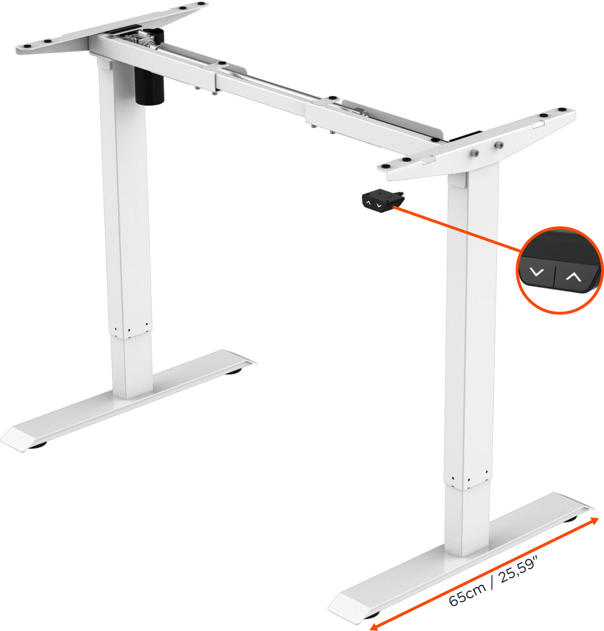 celexon electric height adjustable desk Economy eAdjust-71121 - White