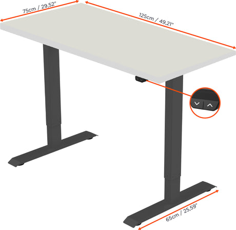 celexon electric height adjustable desk Economy eAdjust-71121 - black, incl. tabletop