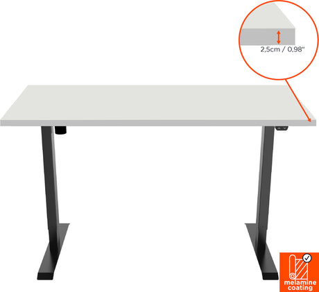 celexon electric height adjustable desk Economy eAdjust-71121 - black, incl. tabletop
