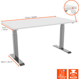 celexon electric height adjustable desk Professional eAdjust-58123 - Grey, incl. tabletop