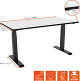 celexon electric height adjustable desk Professional eAdjust-58123 - black, incl. HPL table top