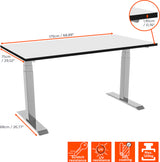 celexon electric height adjustable desk Professional eAdjust-58123 - white, incl. HPL table top