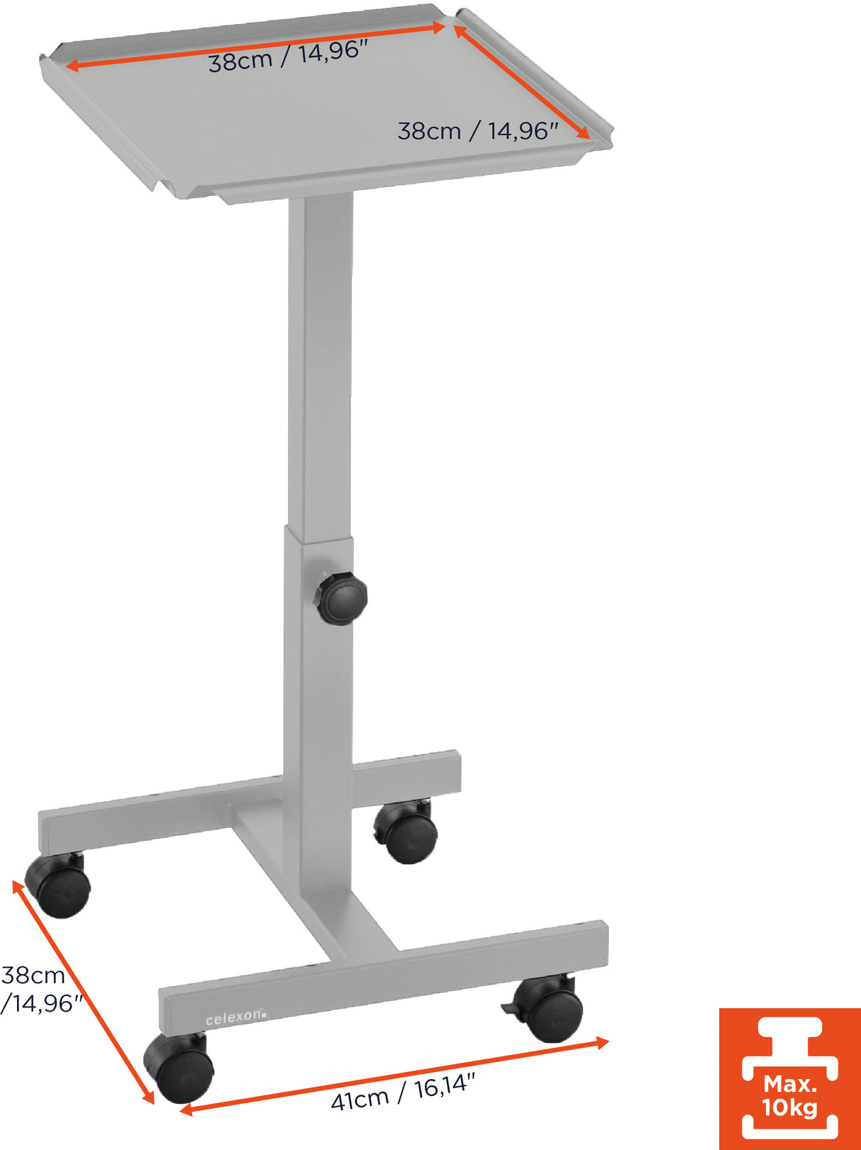 celexon projector table PT1010G - colour grey