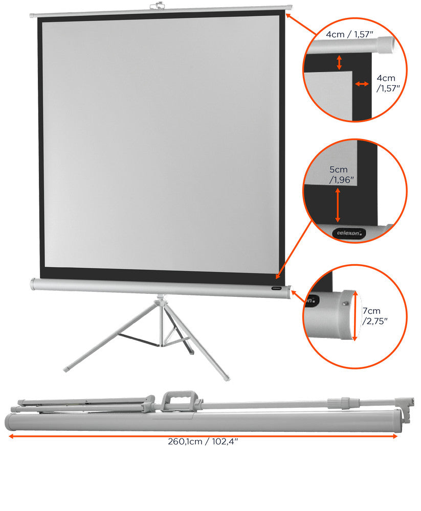 celexon screen Tripod Economy Projector Screen - white edition
