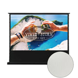 Pantalla de cine elevable con suelo tensado eléctrico VividStorm de color blanco