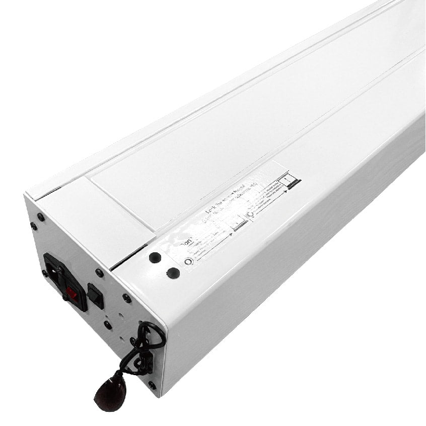 Pantalla de cine elevable con suelo tensado eléctrico VividStorm de color blanco