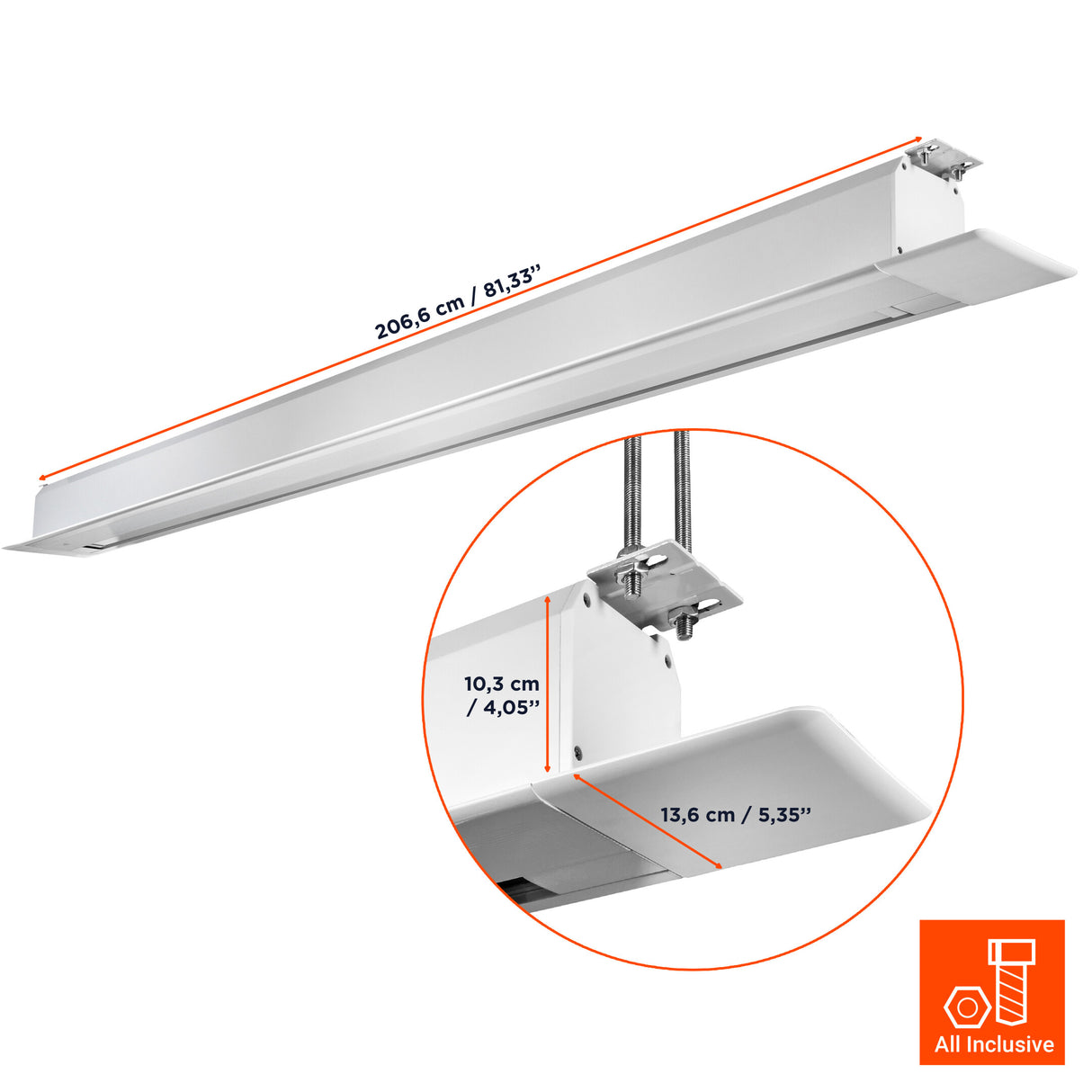 79" Celexon ceiling recessed electric professional plus screen 160 x 120 cm 4:3