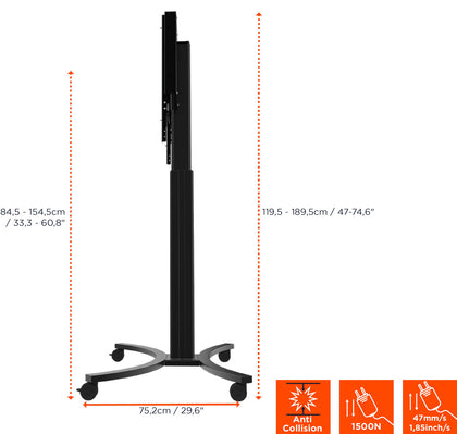 Celexon expert electric height adjustable display trolley adjust-4286mb - 70cm