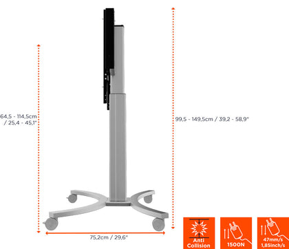 Celexon expert electric height adjustable display cart adjust-4286ms - 50cm