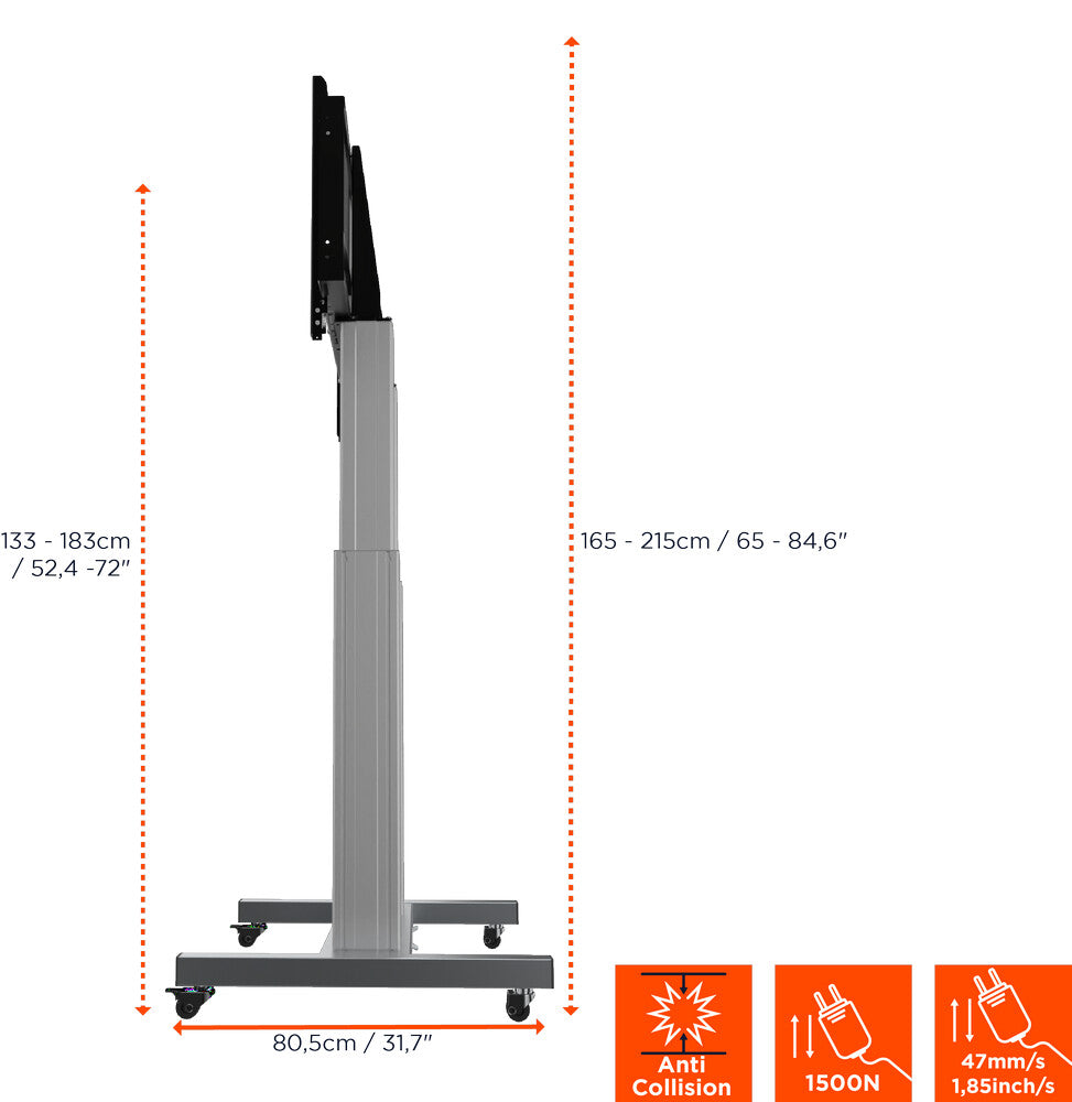 Celexon expert electric height adjustable display trolley adjust-70120ms- 50cm