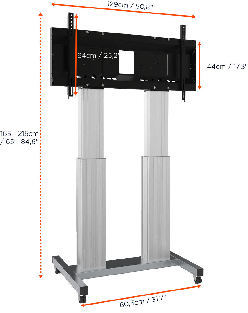 Celexon expert electric height adjustable display trolley adjust-70120ms- 50cm