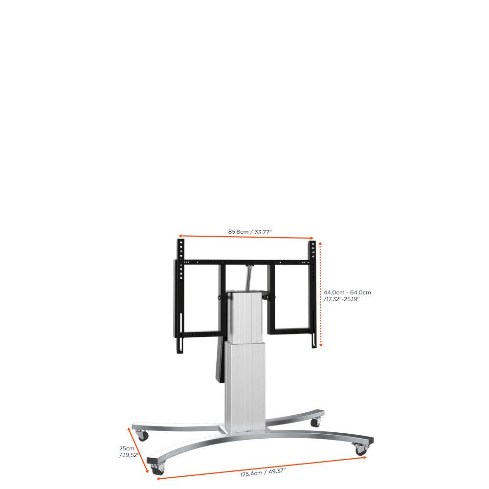 Celexon expert electric height adjustable display trolley adjust-v4270s with tilt function - 28cm