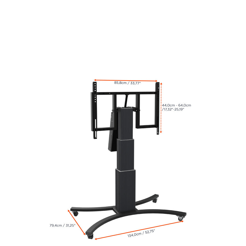 Celexon expert electric height adjustable display trolley adjust-v4275b with tilt function - 70cm