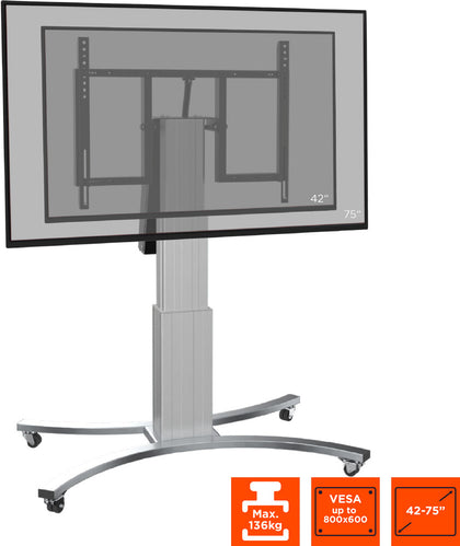 Celexon expert electric height adjustable display trolley adjust-v4275s with tilt function - 70cm