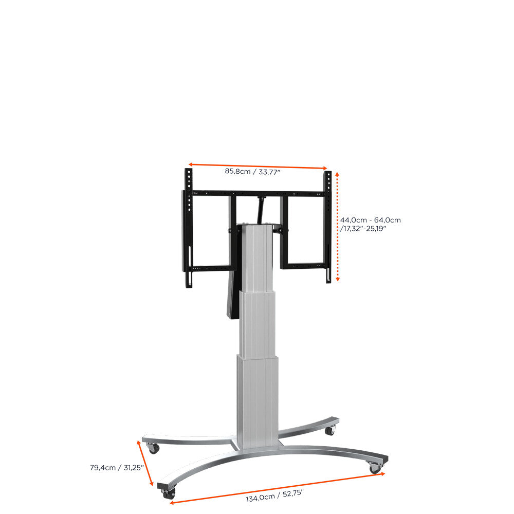 Celexon expert electric height adjustable display trolley adjust-v4275s with tilt function - 70cm