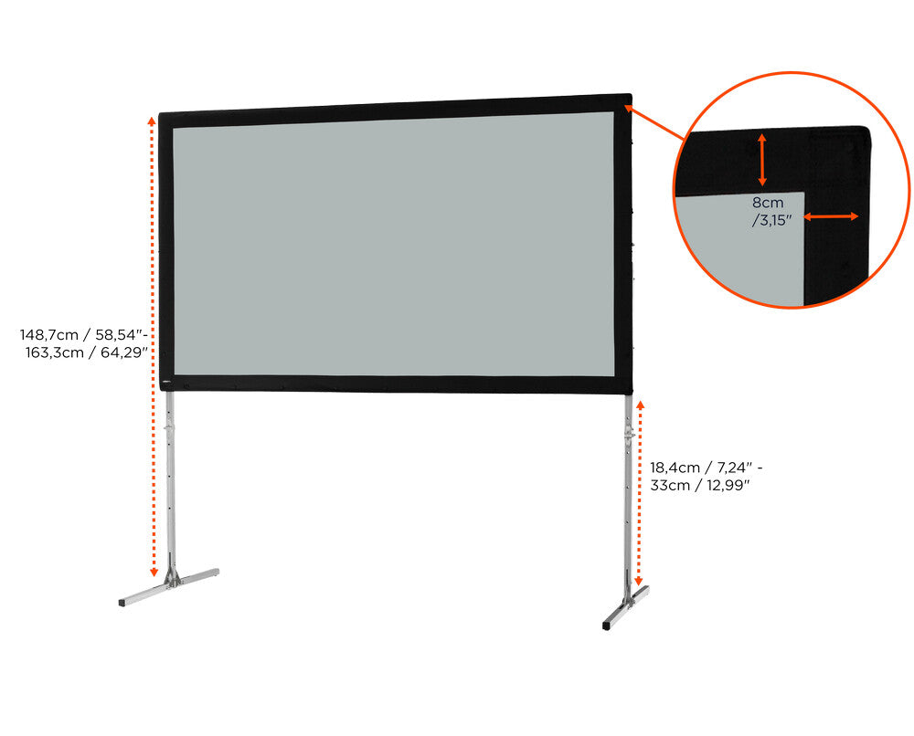 Pantalla plegable Celexon de 92" con marco 203 x 114 cm, proyección trasera 16:9