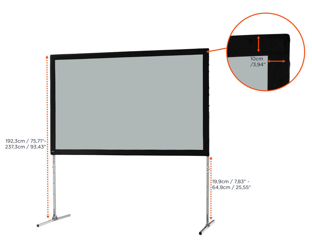 Pantalla plegable Celexon de 113" 244 x 152 cm, móvil expert, proyección trasera 16:10