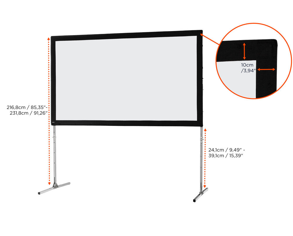 138" Celexon folding frame screen 305 x 172cm mobile expert, front projection 16:9