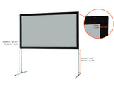 Pantalla plegable Celexon de 138" con marco 305 x 172 cm, mobile expert, proyección trasera 16:9