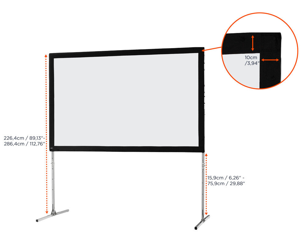 Pantalla plegable Celexon de 141" 305 x 190 cm, móvil expert, proyección frontal 16:10