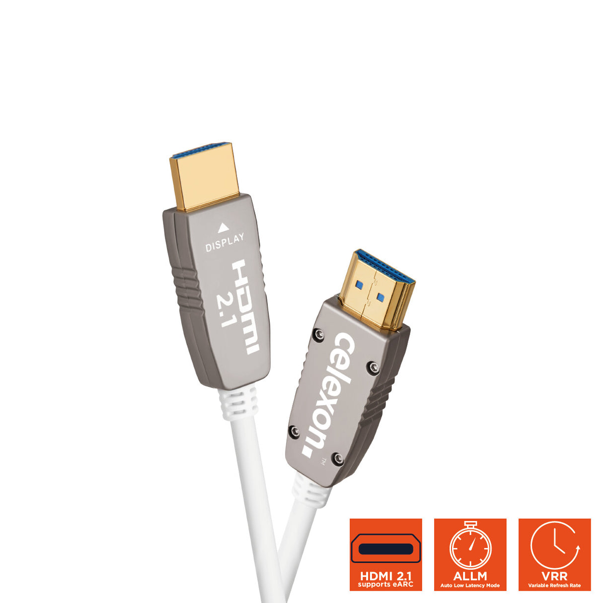 Cable activo de fibra óptica Celexon UHD HDMI 2.1 8K de 10 m, color blanco