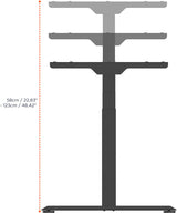 Escritorio profesional de altura regulable eléctricamente Celexon de 57" eadjust-58123 - negro, incluye tablero de 125 x 75 cm