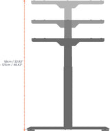 Escritorio profesional regulable en altura eléctrica Celexon de 57" eadjust-58123 - gris, incluye tablero de 125 x 75 cm