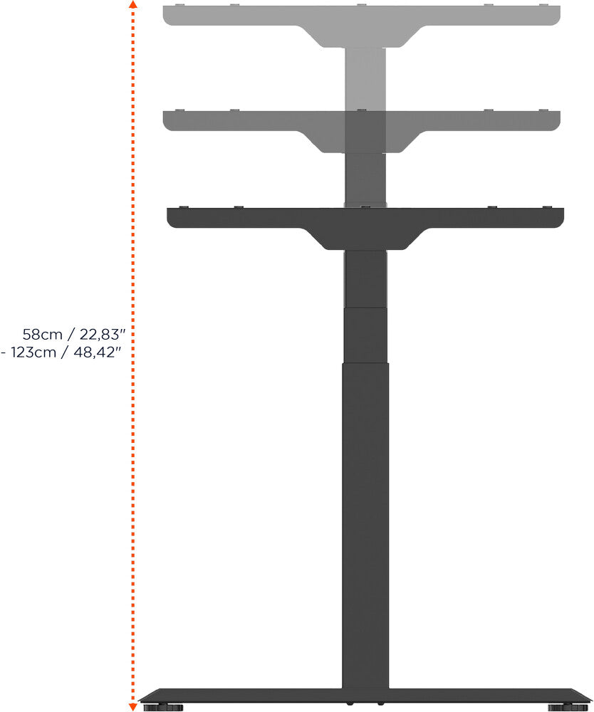 Escritorio profesional regulable en altura eléctrico Celexon de 66" eadjust-58123 - negro, incluye tablero de HPL de 150 x 75 cm