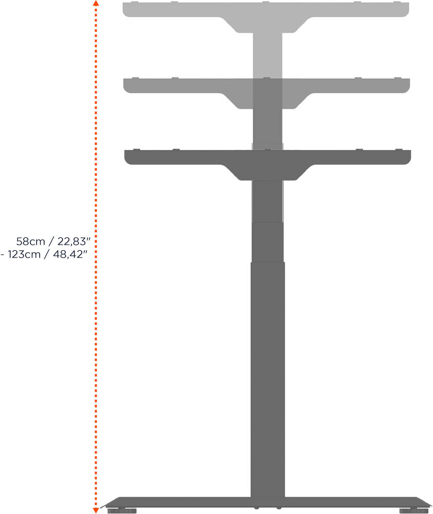 Escritorio profesional regulable en altura eléctrica Celexon de 66" eadjust-58123 - gris, incluye tablero de Hpl de 150 x 75 cm