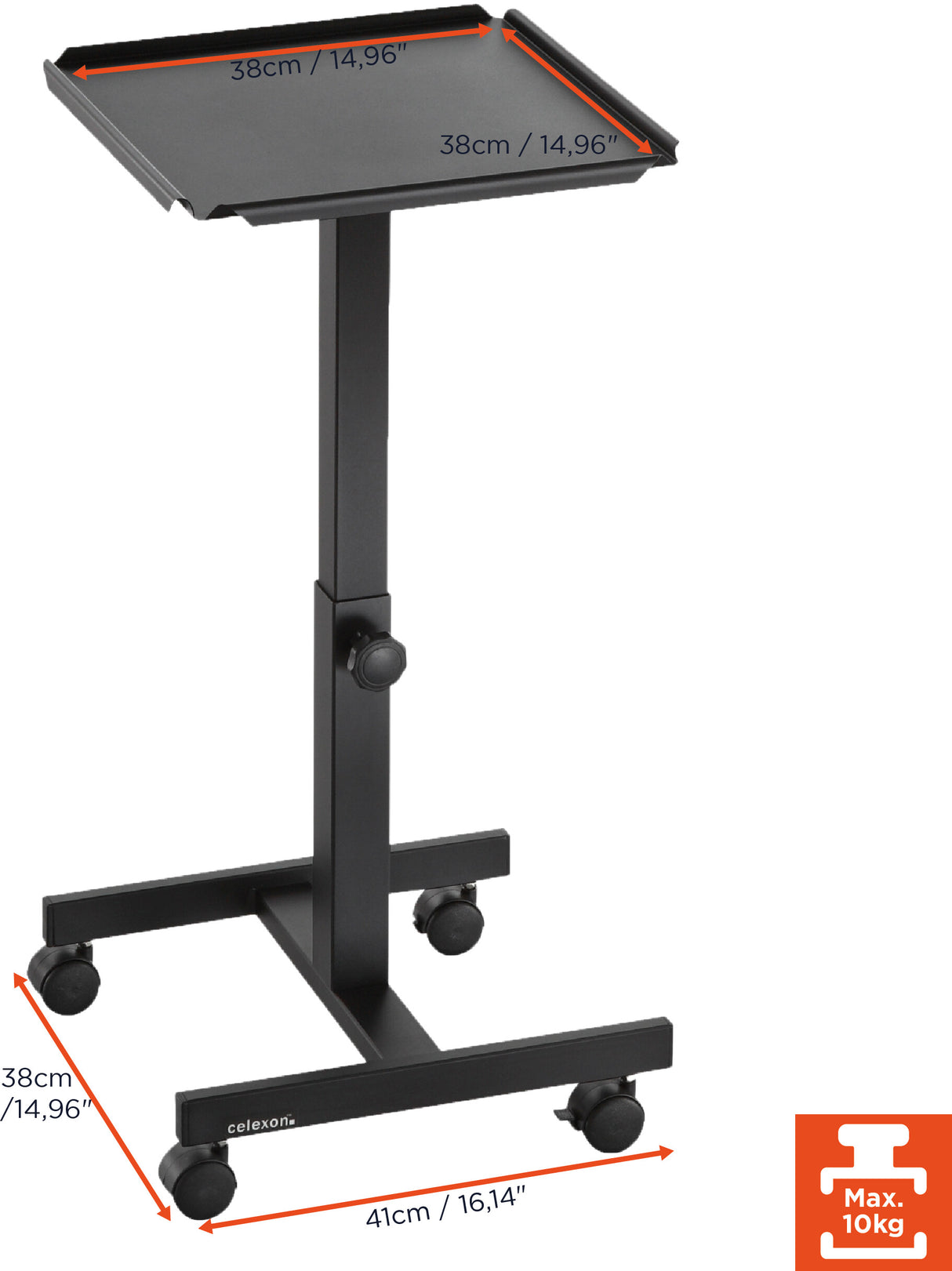 Celexon projector table pt1010b - colour black