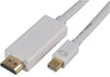White DisplayPort to HDMI 3m Cable