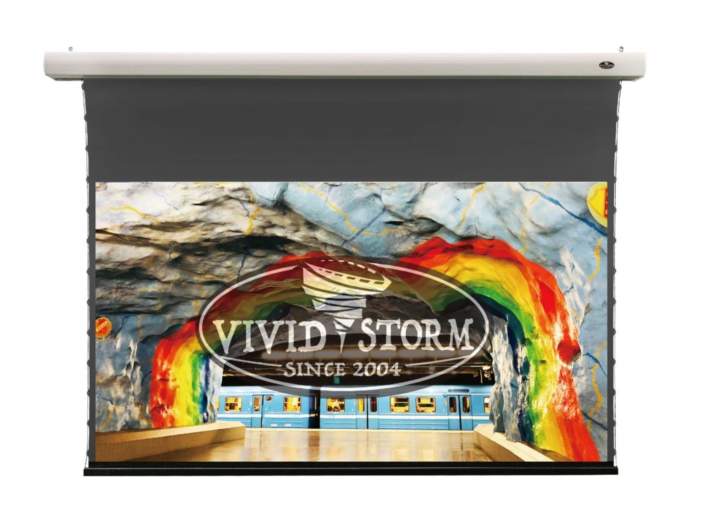VividStorm Slimline Electric Tension Motorized Electric Wall / Ceiling Obsidian ALR Screen (NON UST)